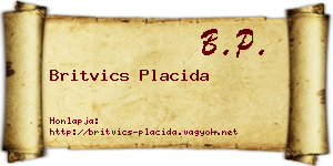 Britvics Placida névjegykártya